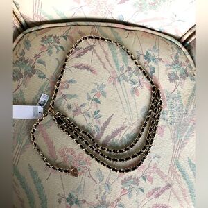 NWT White House Black Market Leather intertwined Chain Belt
